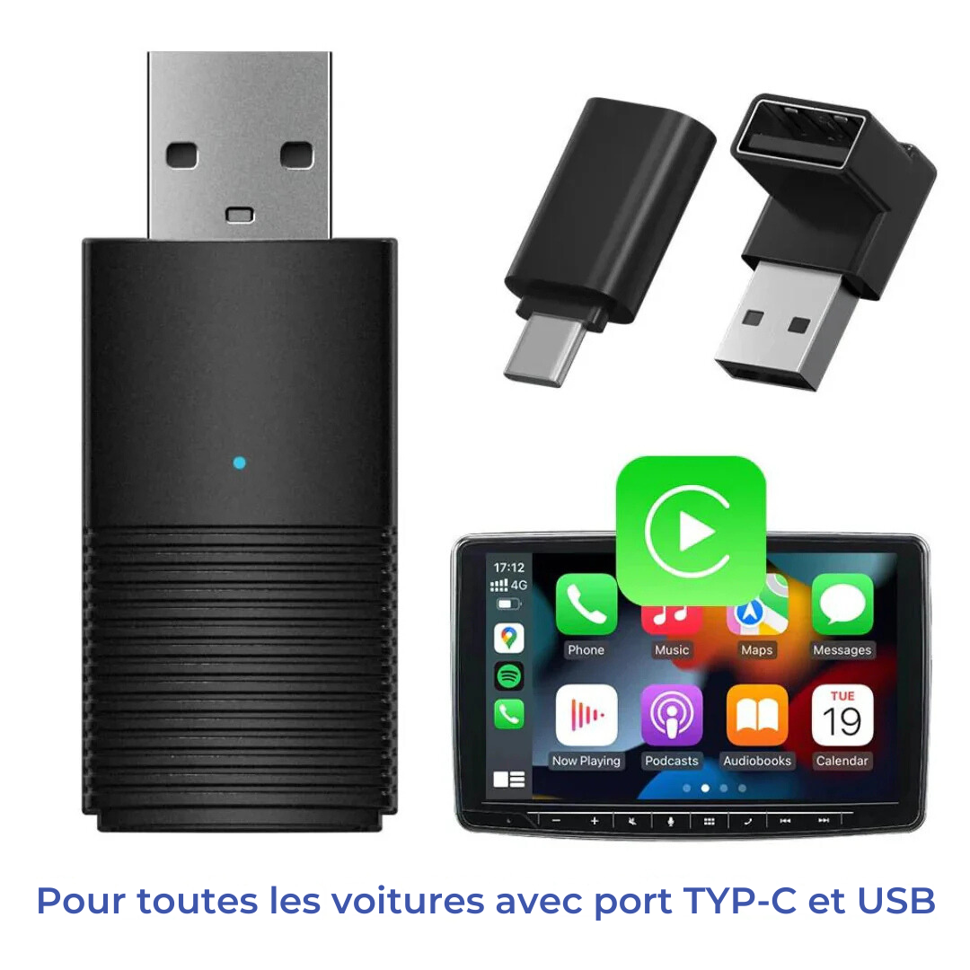 Adaptateur WirelessAuto® | Solution sans fil universelle + 2 ans de garantie