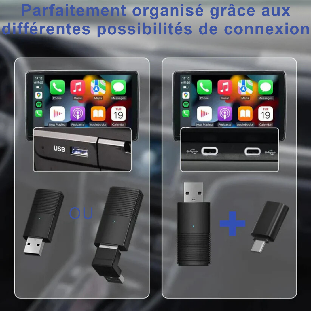 Adaptateur WirelessAuto® | Solution sans fil universelle + 2 ans de garantie