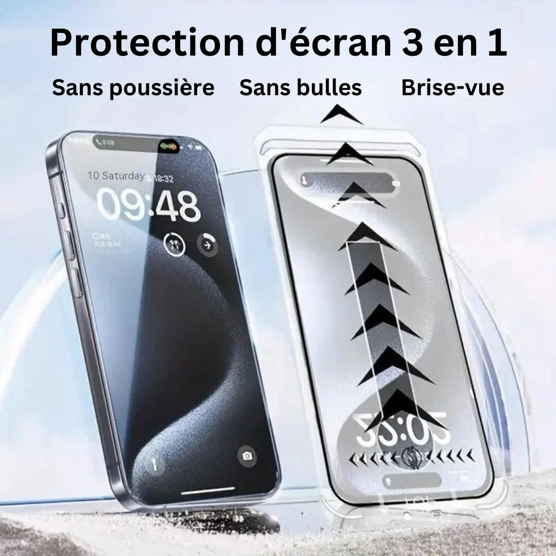 Protection d'écran 3 en 1 - iPhone/Samsung