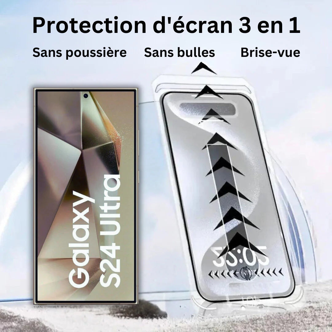 Protection d'écran 3 en 1 - iPhone/Samsung